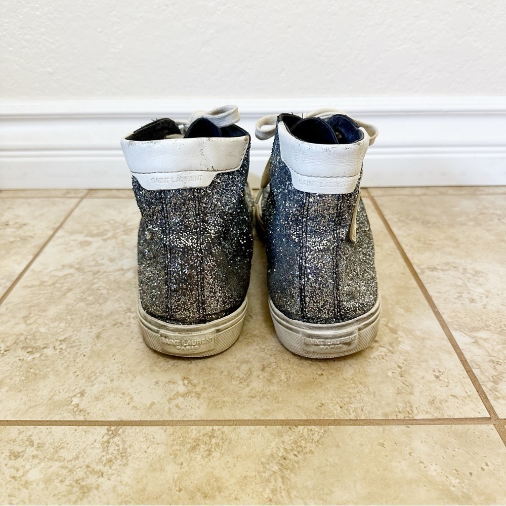 Saint Laurent Bedford Hightop glitter Sneakers size 40 - Picture 5 of 6